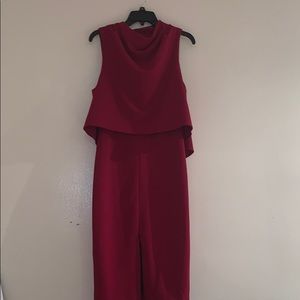 Red wine dress open back